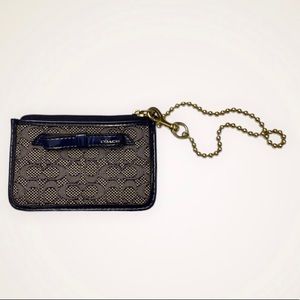 Coach Navy Coin Purse Signature Logo